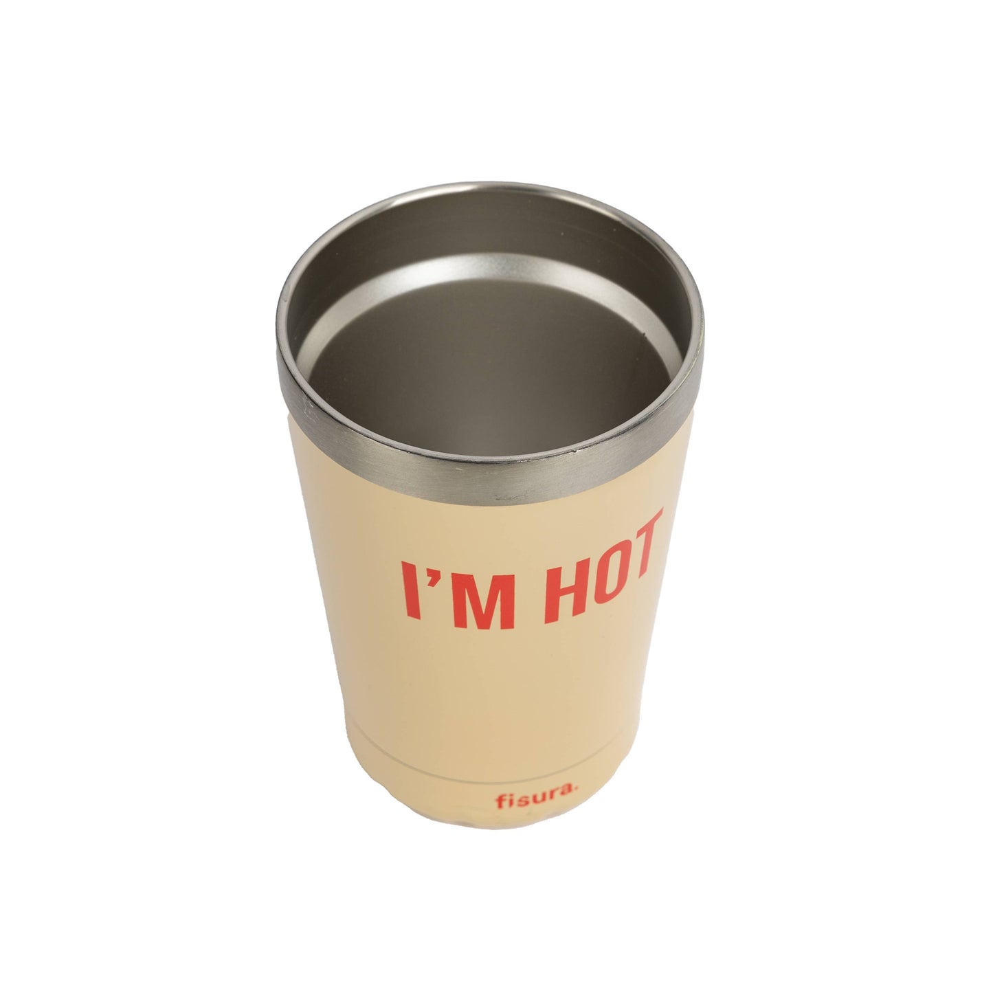 "Im Hot" Beige Thermos Mug
