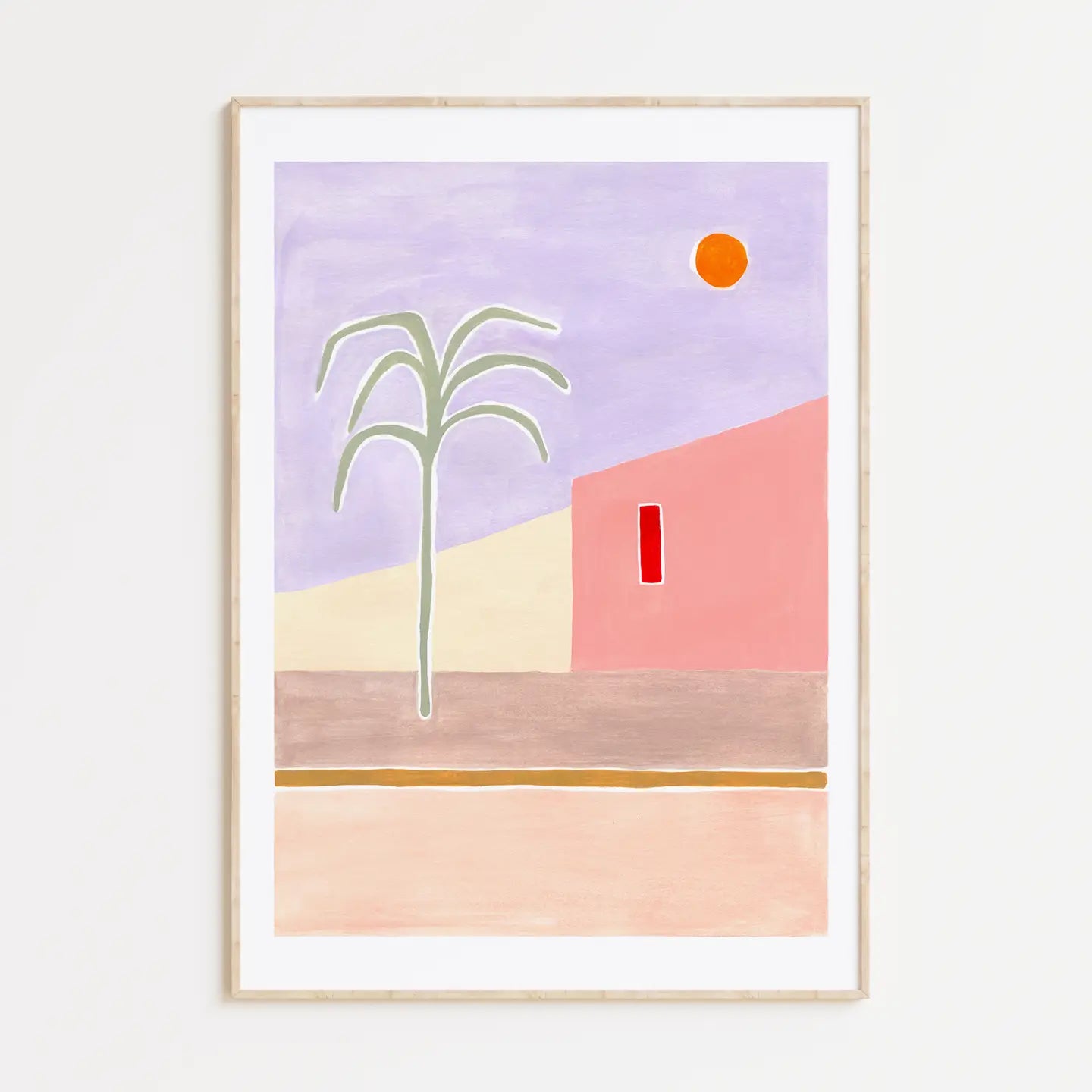 House and Palms - Illustration Art Print