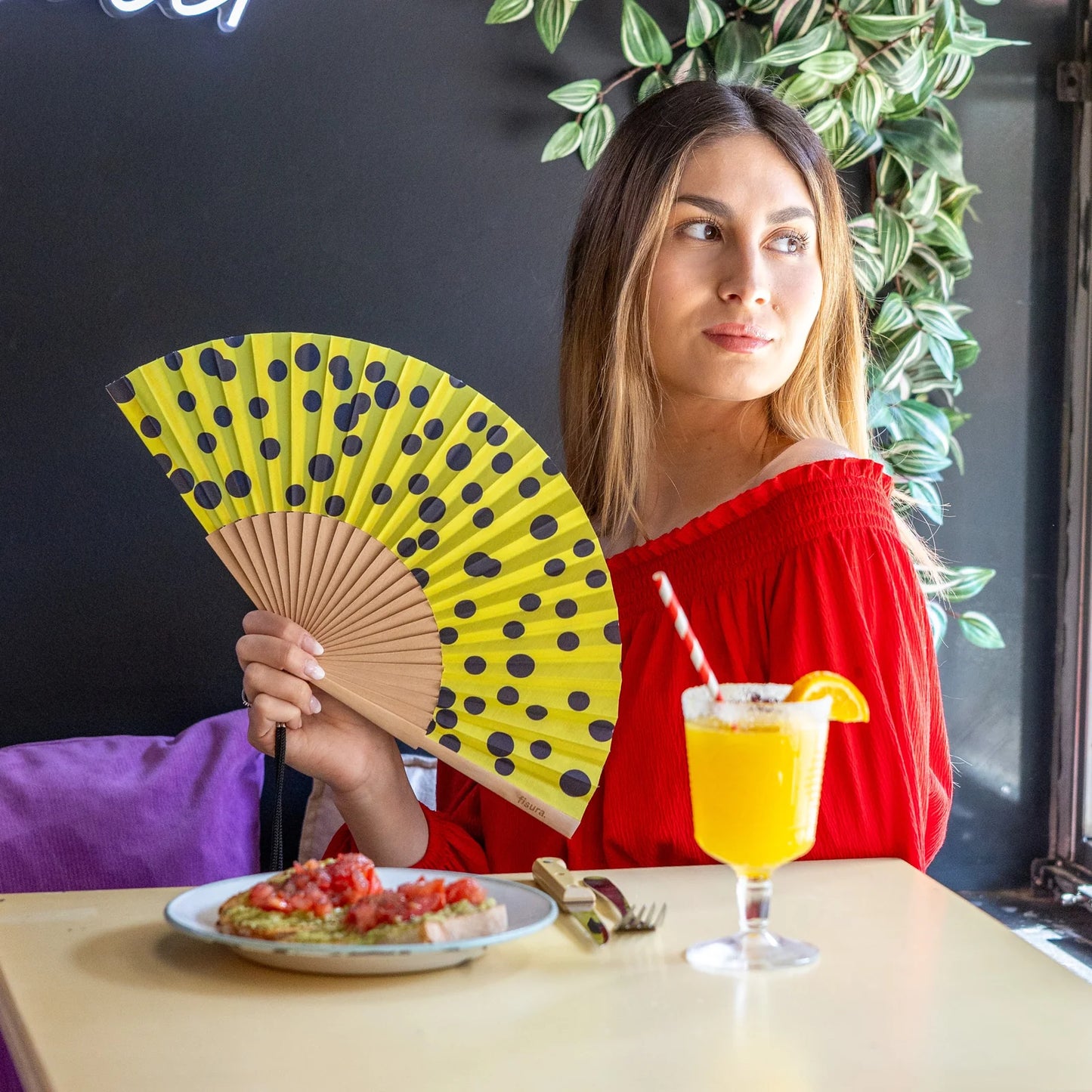 Yellow "Polka Dot" Fan