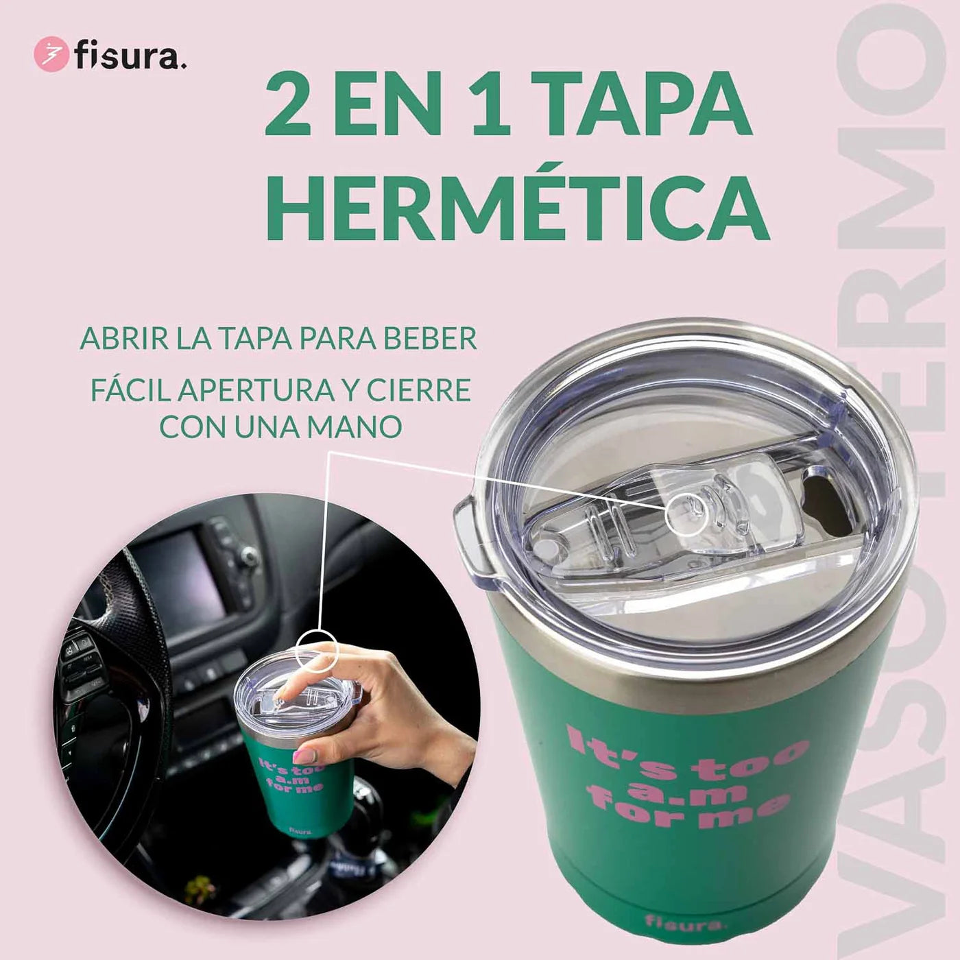 “It's Too AM For Me” Thermos Glass