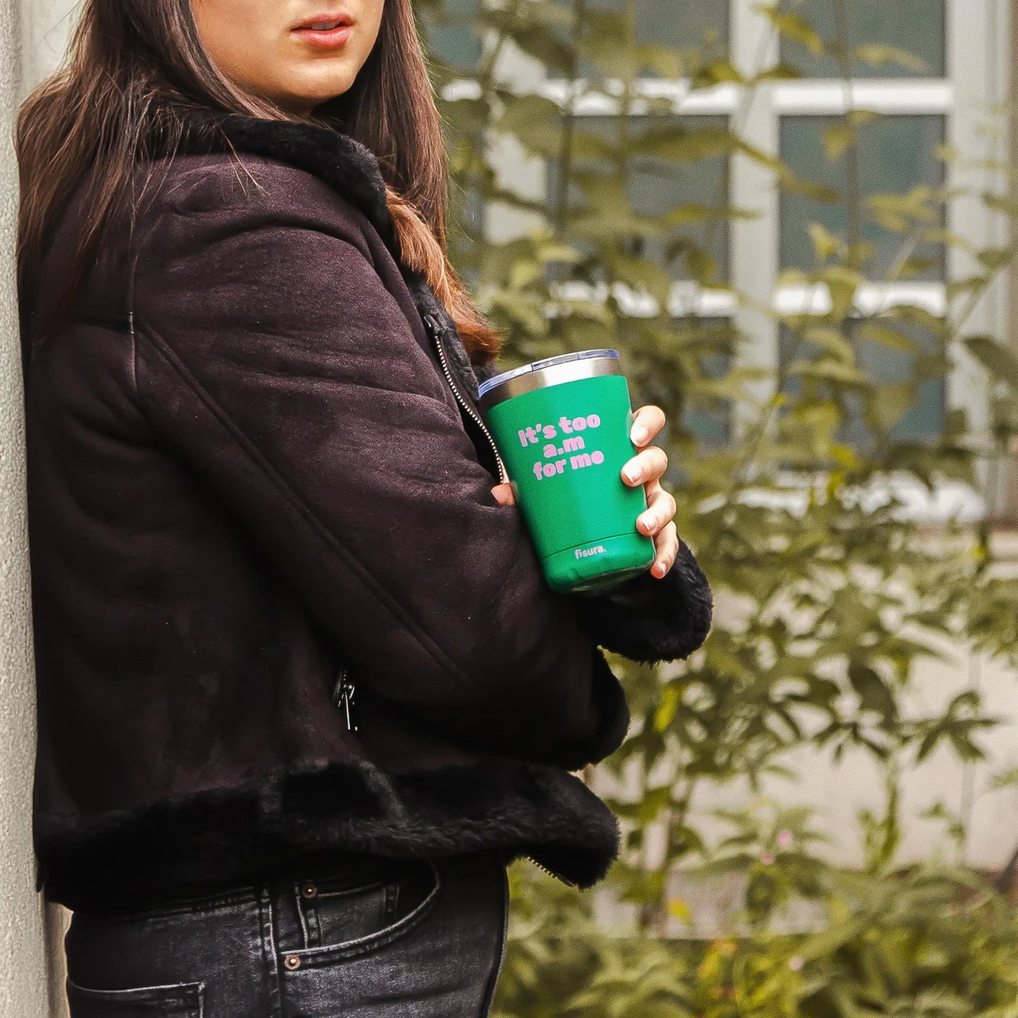 “It's Too AM For Me” Thermos Glass