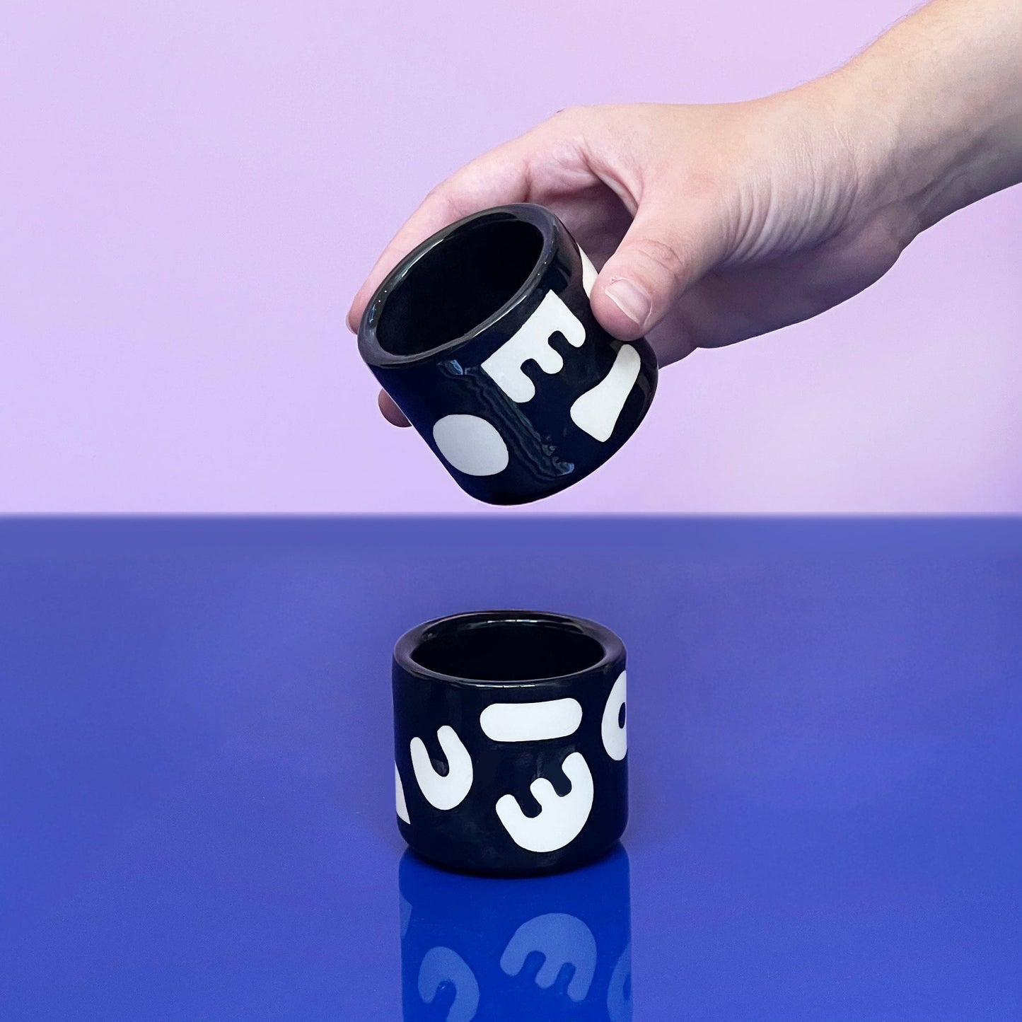 Ceramic - Small Cup | Black Blobs