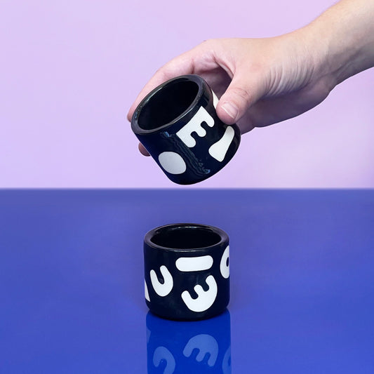 Ceramic - Small Cup | Black Blobs