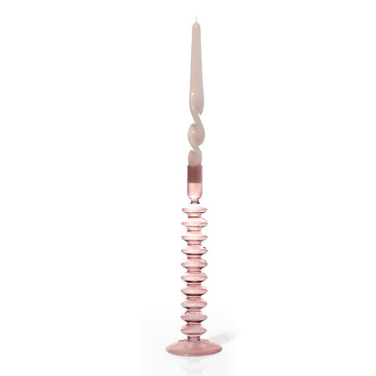 Rose Quartz Γυάλινο Κηροπήγιο