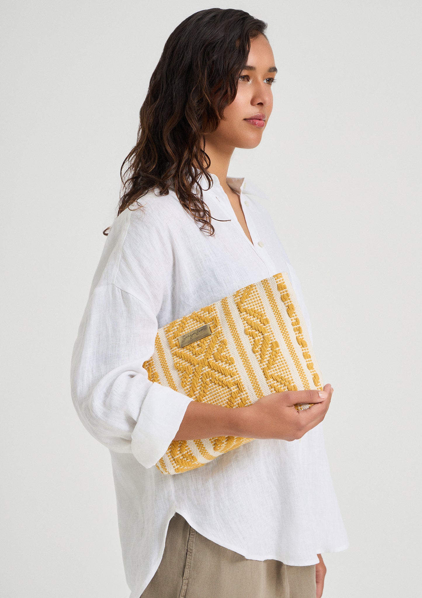 Sorrento Midi Clutch Mustard