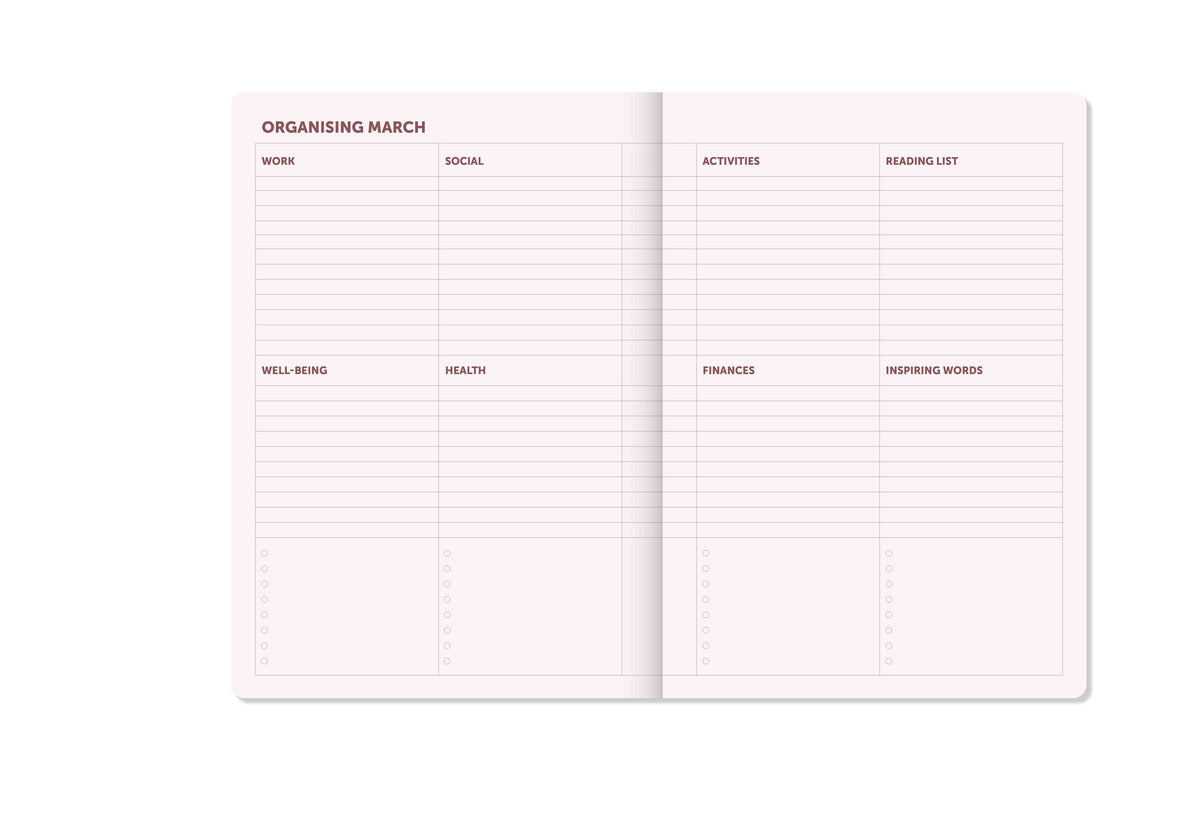 A-Journal Diary Spiral - Organiser 2027 - Bordeaux Pink
