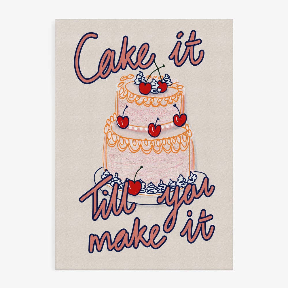 Cherry Cake Quote Art Print
