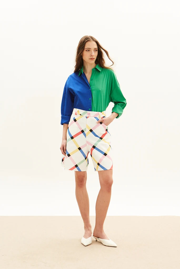 The Color-Block Shirt - Blue & Green