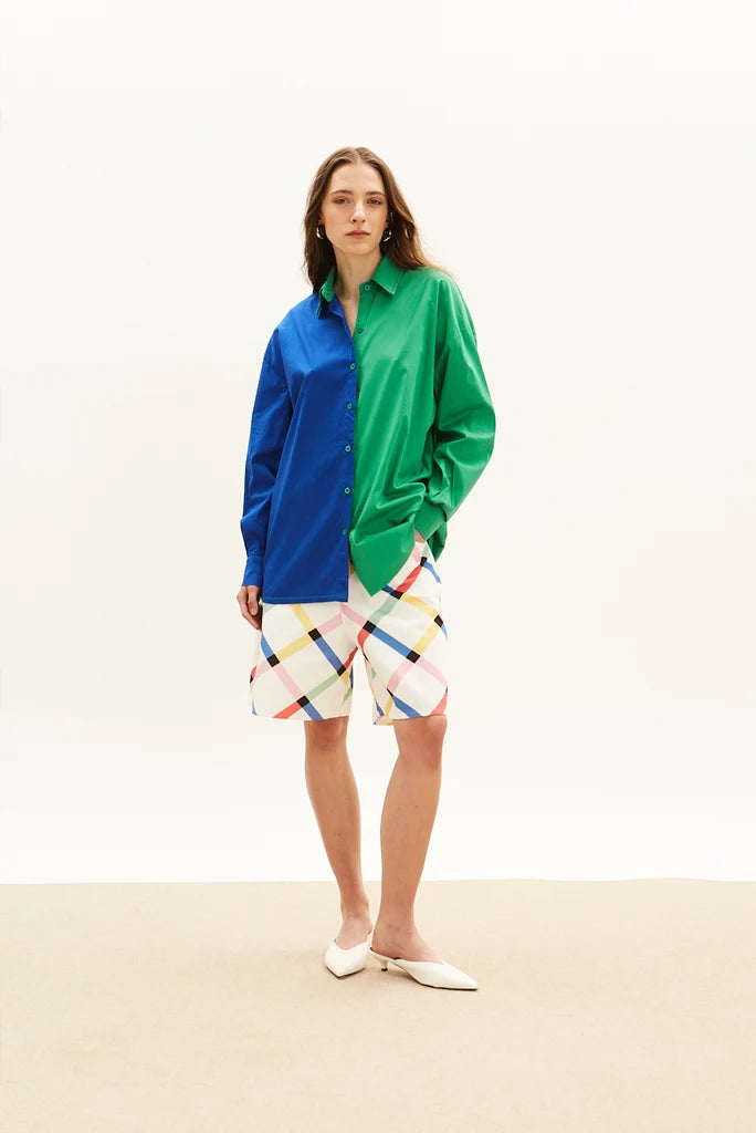 The Color-Block Shirt - Blue & Green