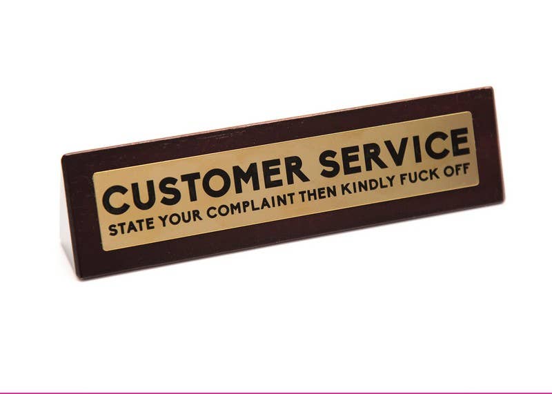 Wooden Desk Sign - Customer Service
