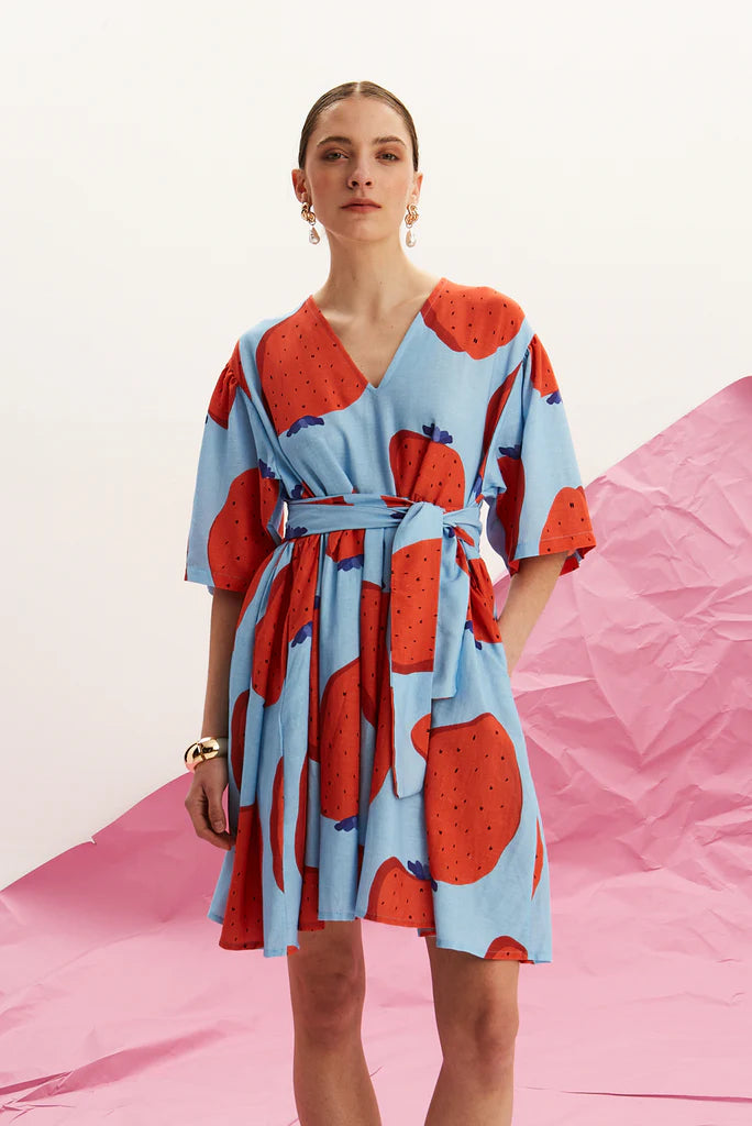 The Linen Mini Dress – Fraise