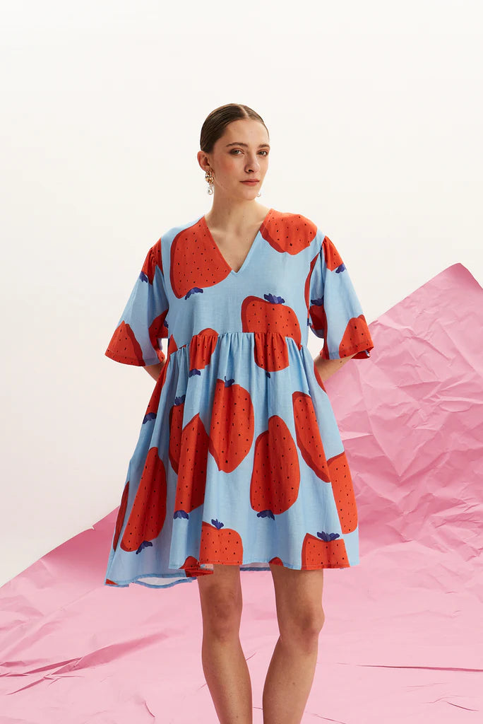 The Linen Mini Dress – Fraise