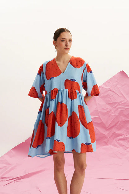 The Linen Mini Dress – Fraise