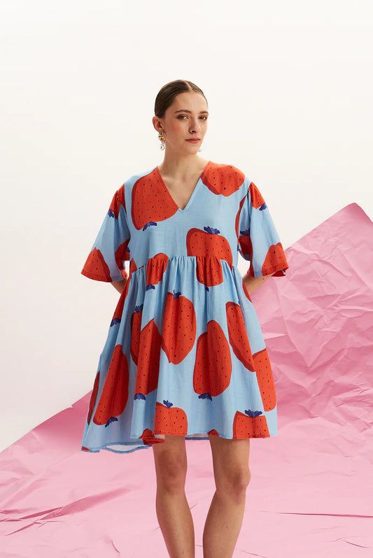 The Linen Mini Dress – Fraise