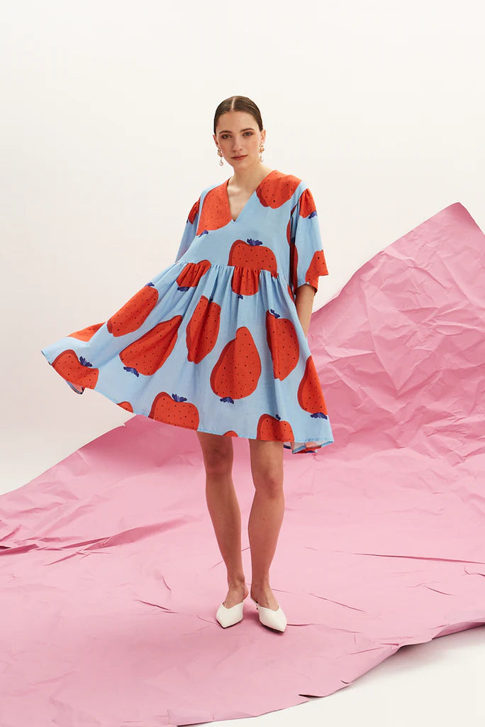 The Linen Mini Dress – Fraise