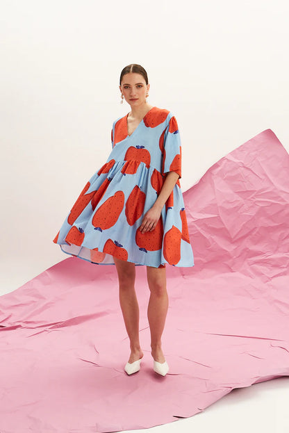 The Linen Mini Dress – Fraise