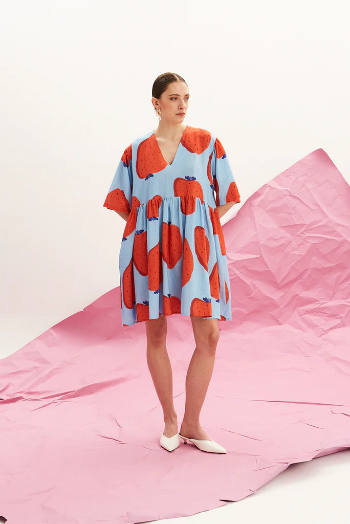 The Linen Mini Dress – Fraise