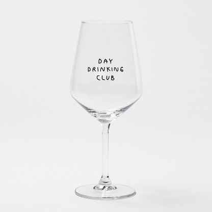 "Day Drinking Club" Wine Glass by Johanna Schwarzer × Selekkt
