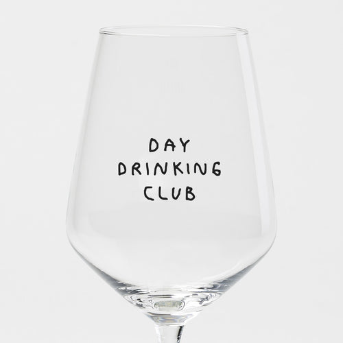 "Day Drinking Club" Wine Glass by Johanna Schwarzer × Selekkt