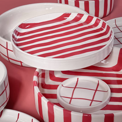 Becher Stripes - tramonto red