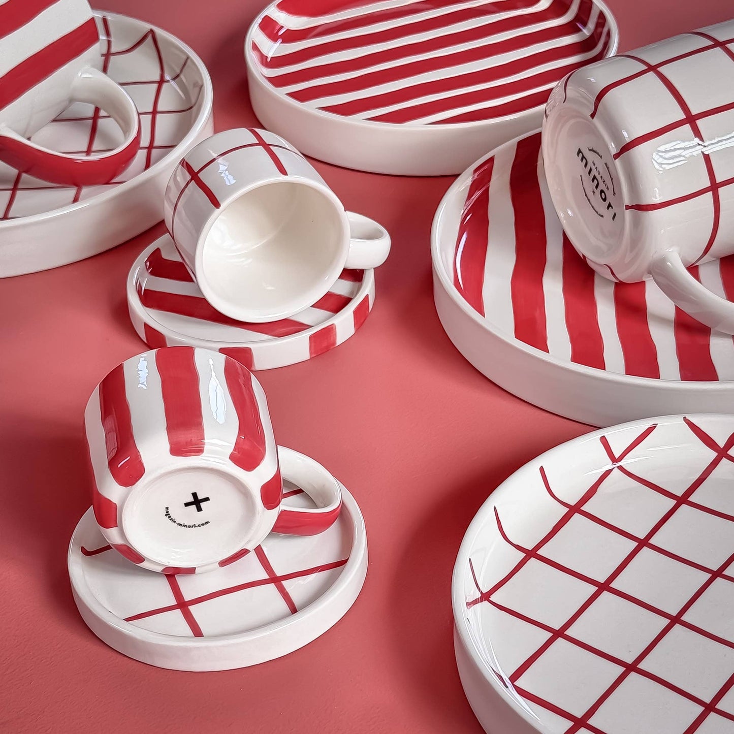 Becher Stripes - tramonto red