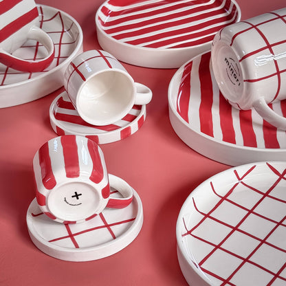 Becher Stripes - tramonto red