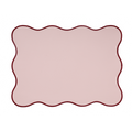 Juliette Pink Rectangular Placemat with Red Border