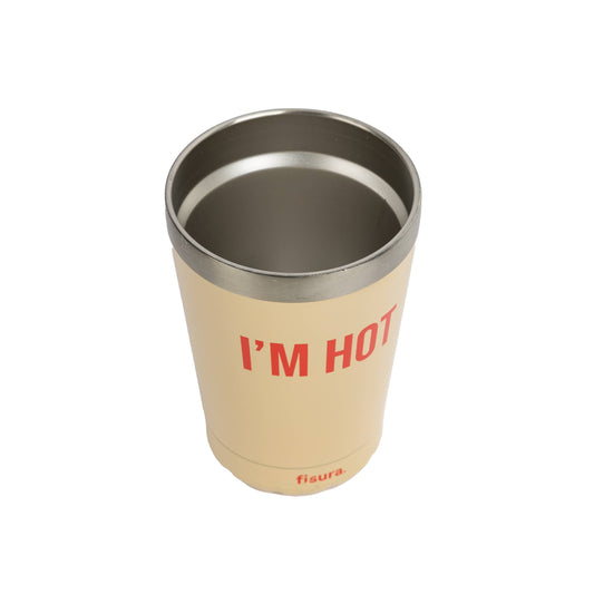 "Im Hot" Beige Thermos Mug