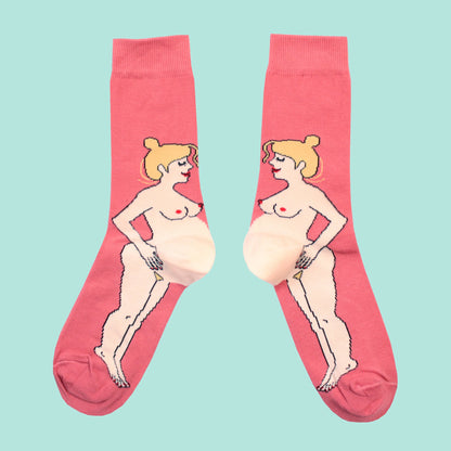 Pregnant Woman Socks - Blonde