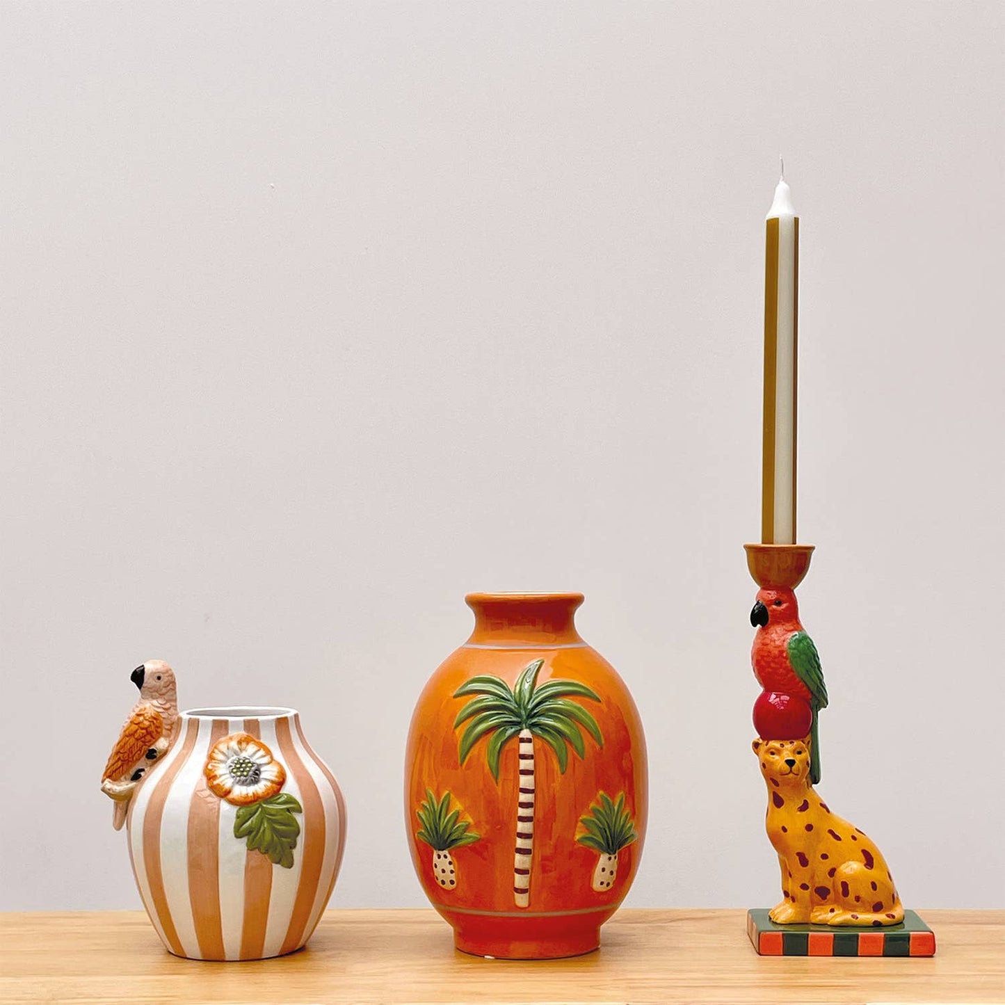 Orange Palm Tree Vase