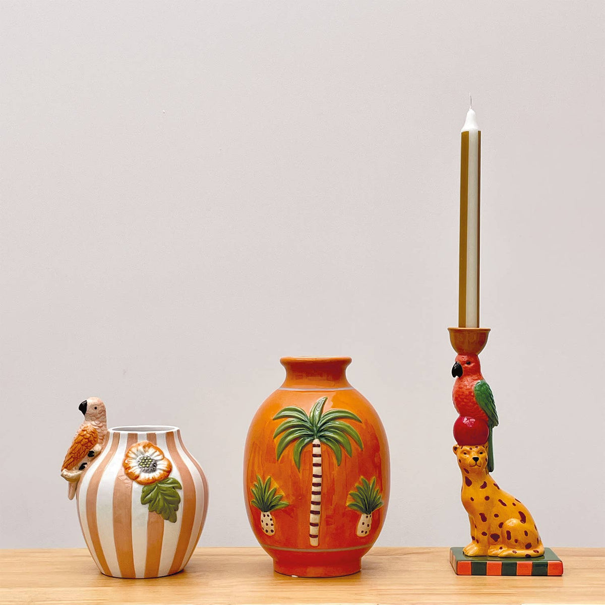 Orange Palm Tree Vase