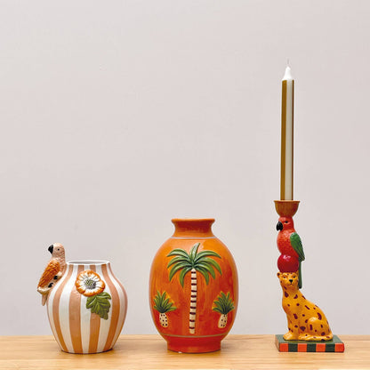 Orange Palm Tree Vase