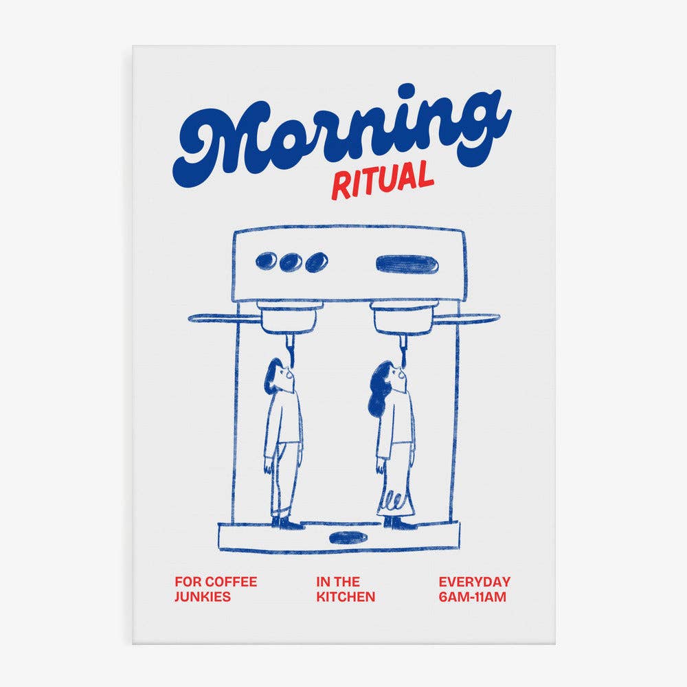 Morning Ritual Espresso Art Print - Retro Cafe Poster