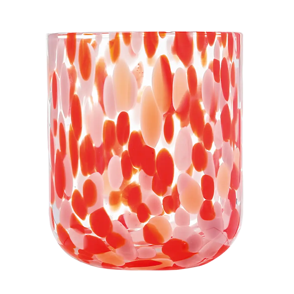 Red Speckled Glass Cup