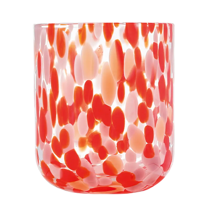 Red Speckled Glass Cup