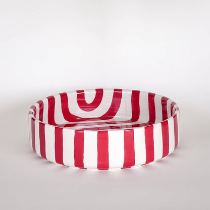 Large bowl Stripes - tramonto red
