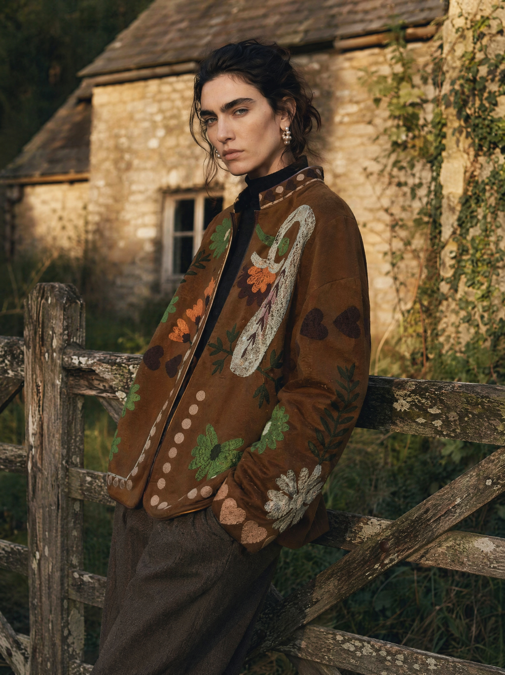 Printed Suede Jacket