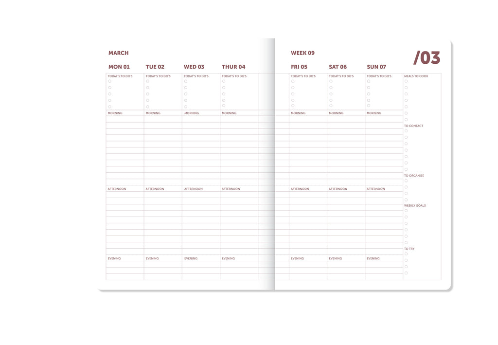 A-Journal Diary Spiral - Organiser 2027 - Bordeaux Pink