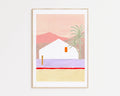 House and Palms - Illustration Art Print