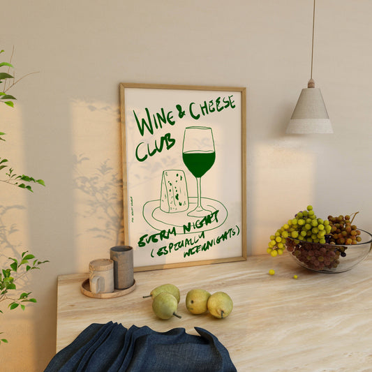 Wine and Cheese Club Print | A4