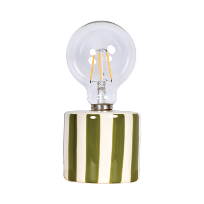 Khaki Stripe LED Decoration with Batteries D8.8 H17.5cm