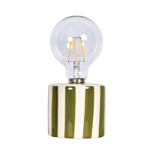 Khaki Stripe LED Decoration with Batteries D8.8 H17.5cm