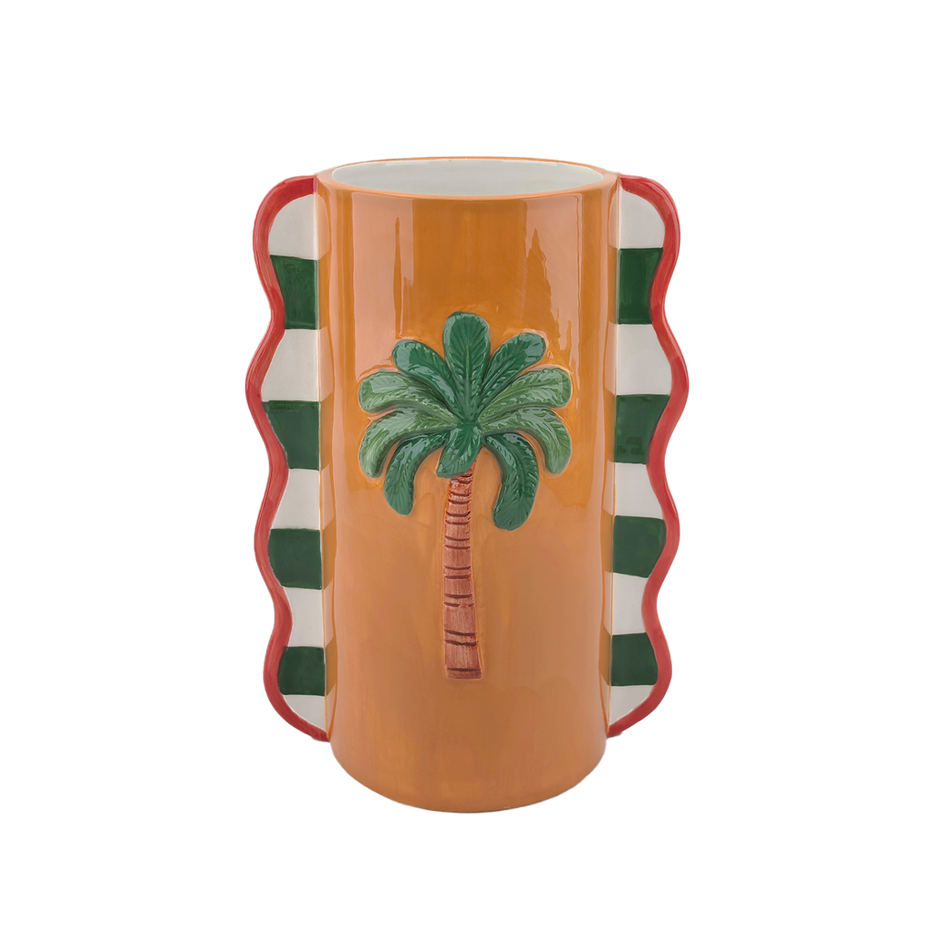 Orange Straight Palm Vase