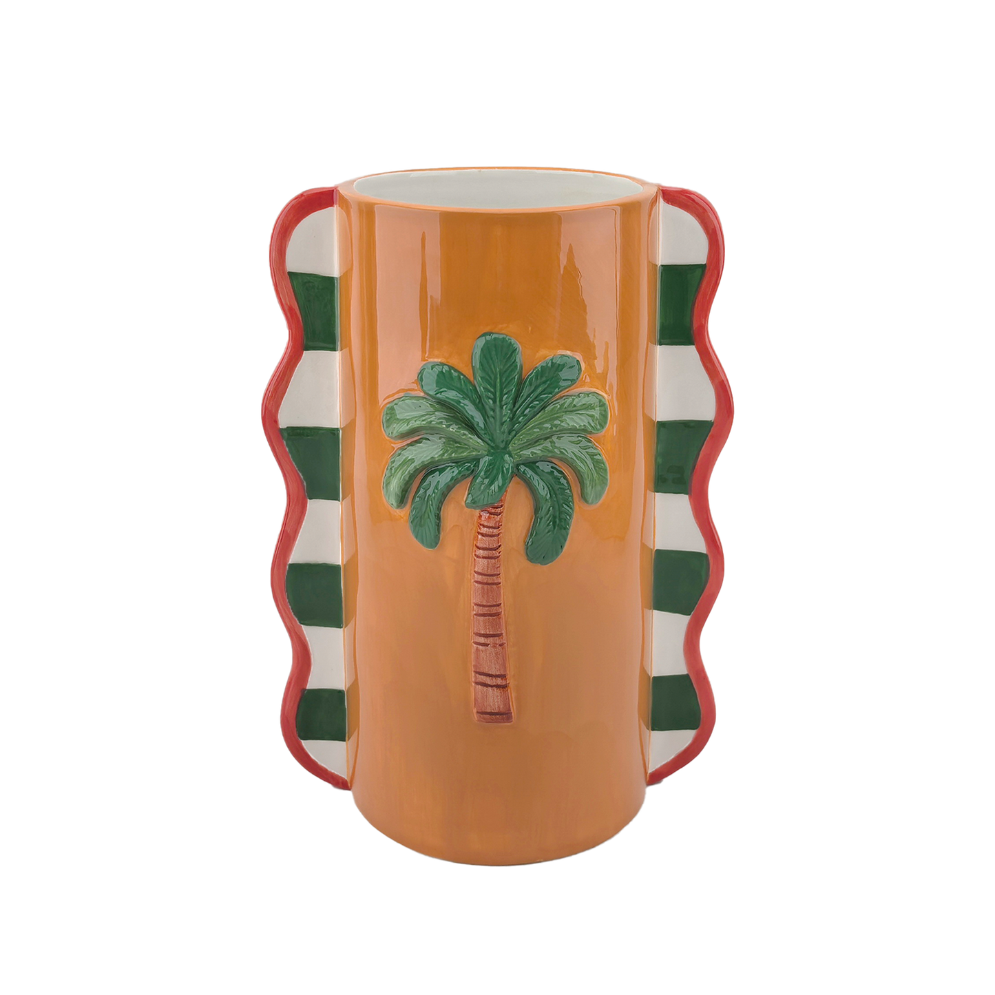 Orange Straight Palm Vase