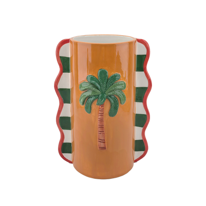 Orange Straight Palm Vase
