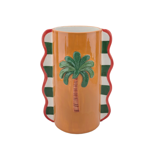 Orange Straight Palm Vase