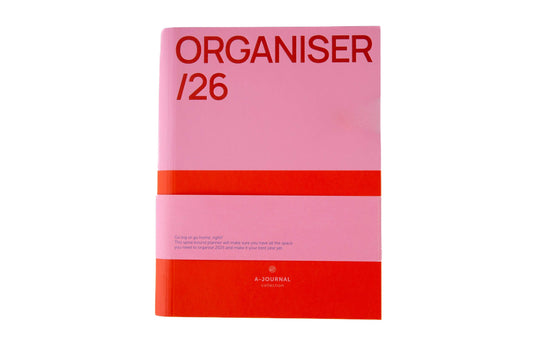 A-Journal Spiral Organiser 2026 - Pink Red