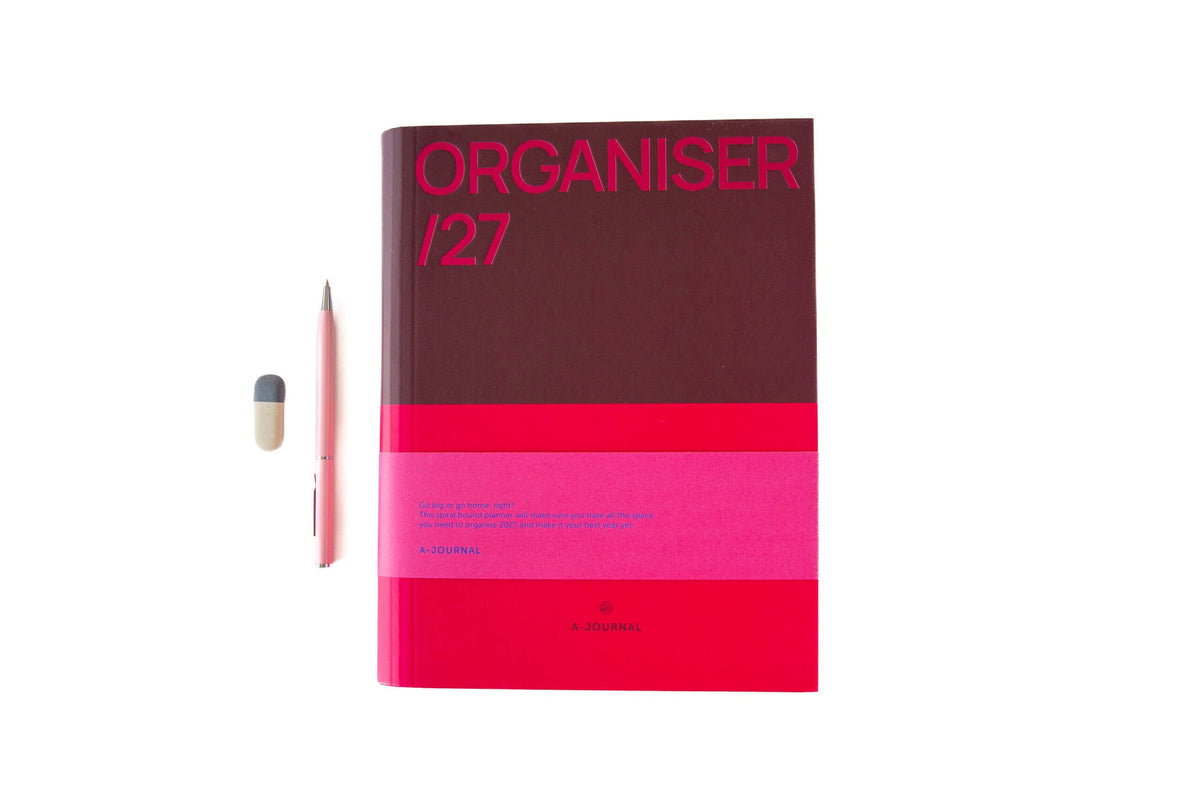 A-Journal Diary Spiral - Organiser 2027 - Bordeaux Pink