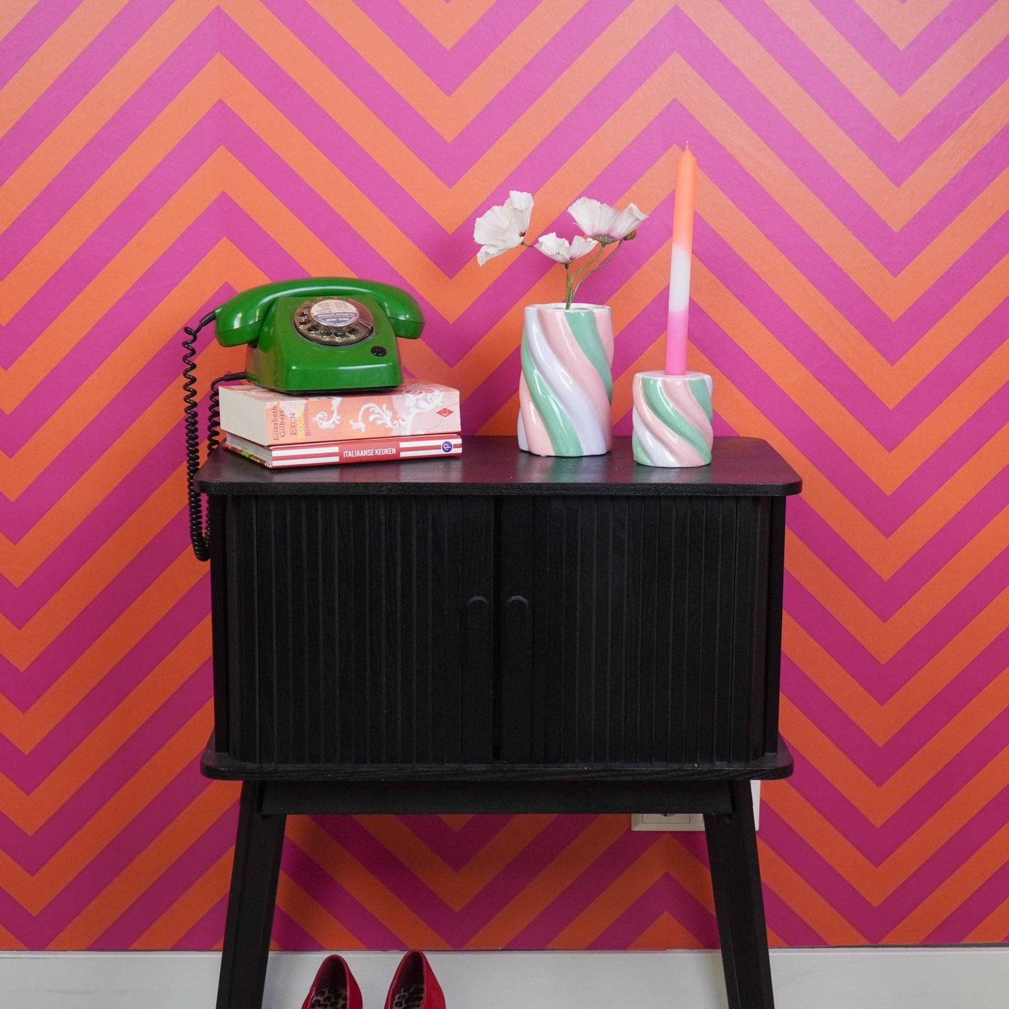 Vase -  Marshmellow - Pink/Mint/Lilac - 10x10x15cm