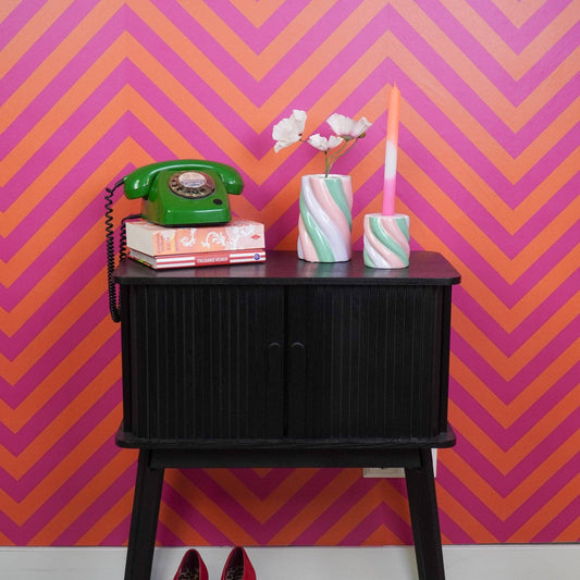 Vase -  Marshmellow - Pink/Mint/Lilac - 10x10x15cm